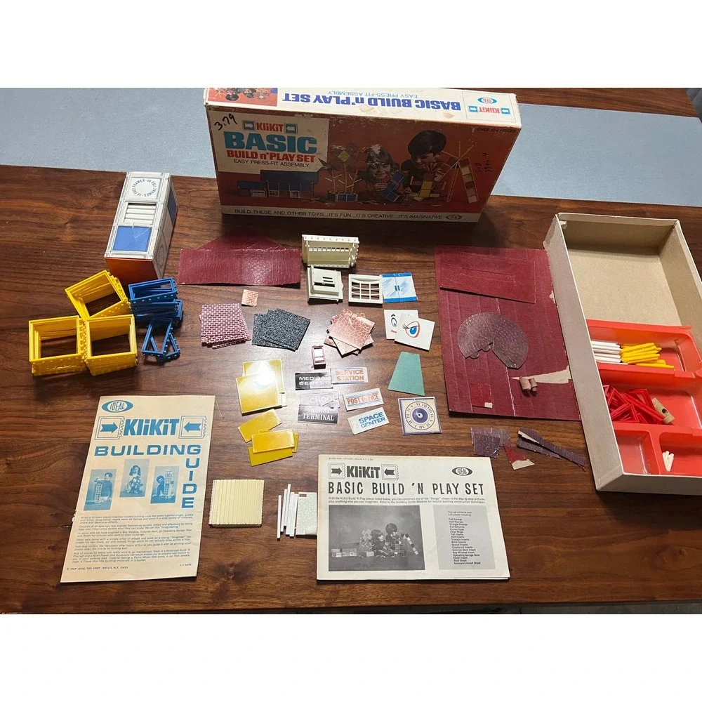 Ideal KliKit Basic Build n‎ Play Set Building Toy Vintage 1960s